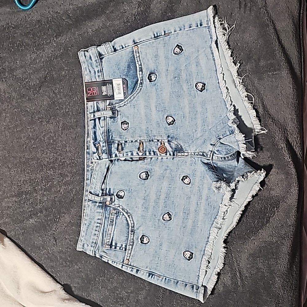 NwTs No Boundaries size 15 jean shorts with strawberries